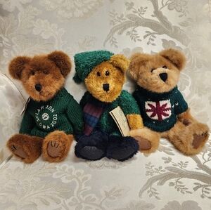 Boyds Bears Bradie B Bearsley, Emmett Elfberg, Casimir B Bean Holiday Bear Plush
